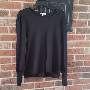 Cato Black Puff Sleeve Sweater Size L